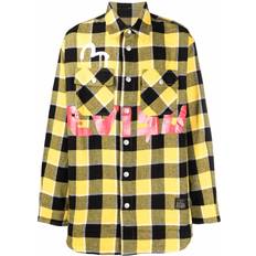 Evisu Tops Evisu x Sfera Ebbasta Check-Print Cotton Shirt - Yellow