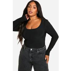 Shapewear & Under Garments boohoo Plus Double Layer Slinky Scoop - Black