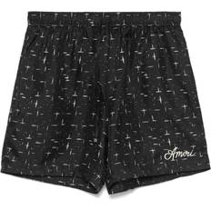 Amiri Shorts Amiri Abstract Print Deck Shorts - Black