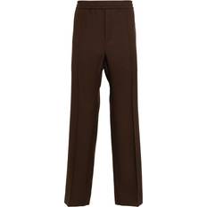 Gucci Pants Gucci Stripe Detail Cotton Trousers - Brown