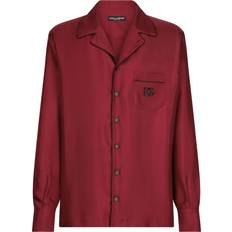 Dolce & Gabbana Red Shirts Dolce & Gabbana DG Essentials Logo Patch Shirt Red