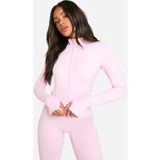 boohoo Supersoft Sculpt Zip Through Jacket - Pink