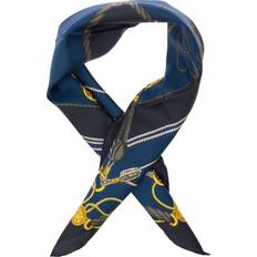 Versace Men Scarfs Versace Blue Scarf With Nautic Print - Silk