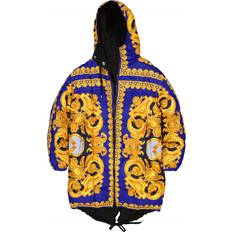 Versace Coats Versace Reversible Baroque-Pattern Parka Coat - Gold Tone