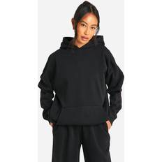 boohoo Embroidered Oversized Hoodie - Black