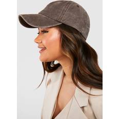 Women Caps boohoo Chocolate Washed Baseball Cap - Brown