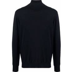 Men - Polyurethane Sweaters Billionaire Fine Knit Roll Neck Jumper - Blue