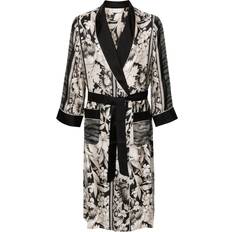 Unisex Coats Pierre-Louis Mascia Floral Silk Midi Coat - Black