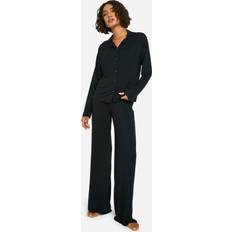 Solid Colours Pyjamas boohoo Tall Long Sleeve Pyjama Set - Black