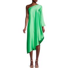 Dresses Renee C. One Shoulder Satin Midi Dress - Tea Green