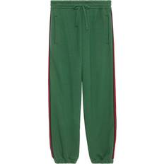 Gucci Pants Gucci Web-Trim Cotton Track Pants - Green