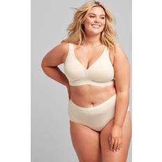 Lane Bryant Cotton Lightly Lined No-Wire Bra - Beige