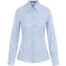 Dolce & Gabbana Blue Blouses Dolce & Gabbana Luxurious Pure Silk Blouse