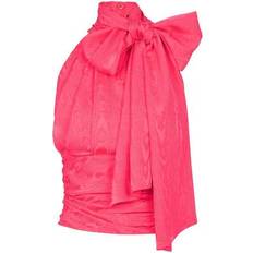 Balmain Women Blouses Balmain Fuchsia Pink Draped Sleeveless Blouse - FW23 Collection