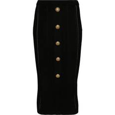 Balmain Midi Skirts Balmain Chic Black Knit Pencil Skirt - Women