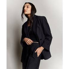Kenneth Cole Twill Crisscross Waistband Wide Leg Trouser Pant - Black