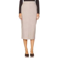 Favorite Daughter The Meyer Skirt - Natural Pinstripe