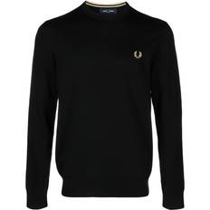 Fred Perry Sweaters Fred Perry Logo Embroidered Crew Neck Jumper - Black