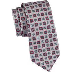 Purple Ties Kiton Abstract Print Silk Tie - Purple