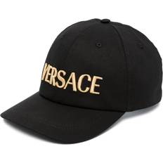 Versace Men Headgear Versace Logo Embroidered Baseball Cap - Black