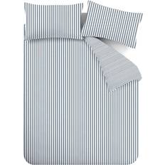 Blue stripe linen duvet set Catherine Lansfield Brushed Duvet Cover Blue (200x135cm)