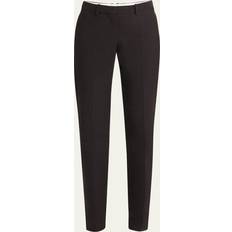 The Row Selvie Skinny Leg Wool Pants - Dark Brown Melange