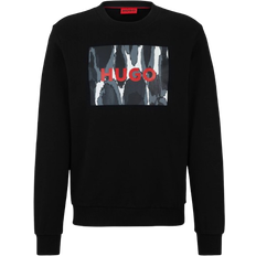 HUGO BOSS Men Jumpers HUGO BOSS Duragol Seasonal Logo Artwork Sweatshirt - Black