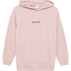 Einfarbig Sweatshirts s.Oliver Unisex Kapuzen-Sweatshirt - Rosa/Schwarz