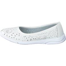 Leder - Weiß Halbschuhe Soft Comfort Flache Schuhe Ballerinas - Weiß