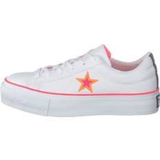 Converse Orange Sneakers Converse One Star Platform Sneakers - White/Racer Pink/Orange