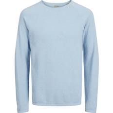 Jack & Jones Damen Pullover Jack & Jones Einfarbig Strickpullover Mit Rundhalsausschnitt Hellblau