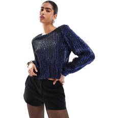 Mesh Blusar Object Objdotti L/S Top - Sky Captain/Black Mesh