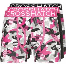 Men - Pink Men's Underwear Crosshatch Crystaline Boxer Shorts - Pack of 3