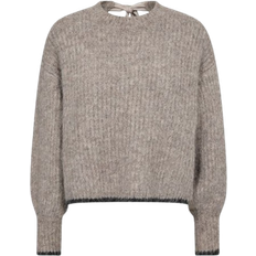 Co'Couture Bow Rib Knit Sweater - Walnut