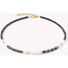 Onyx Necklaces Coeur de Lion Elegance Pearl Necklace - Gold/Striped Onyx