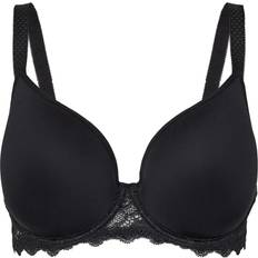 Simone Pérèle Caresse 3D Plunge Bra Scalloped Lace Detailing - Black
