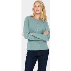 Blå Cardigans Saint Tropez MilaSZ R-Neck Cardigan - Blau