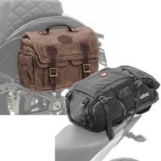 Brown Motorcycle Bags Craftride Set: Motorrad Satteltasche Canvas mit Innentasche CV1 braun mit Rucksack HX5 wd. 45Ltr mit Helmhalterung