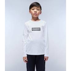 T-shirts Children's Clothing on sale Napapijri Chamois Jersey Long Sleeve T-Shirt - White