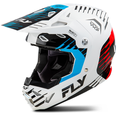 Fly Racing Formula CP Slice Crosshjälm Vit-Röd-Cyan