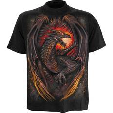 One Size Children's Clothing Spiral Direct Dragon Furnace T-Shirt - Black