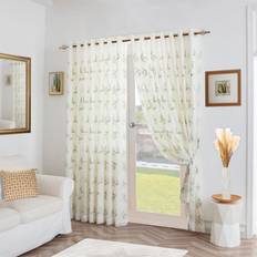 Curtains & Accessories Alan Symonds Leaf Embroidered Tulle Voile Curtains 147 x 229 cm