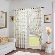 Curtains & Accessories Alan Symonds Leaf Embroidered Tulle Voile Curtains 147 x 229 cm