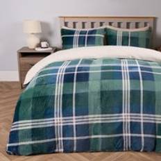 OHS Hudson Check Fleece Set Superking Duvet Cover