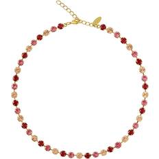 Caroline Svedbom Röd Halsband Caroline Svedbom Nicola Necklace Gold Scarlet Combo - Gold