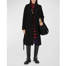 Organic - Women Coats Burberry Kensington Organic Belted Double-Breasted Trench Coat - Black