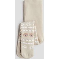 Beige Pantyhoses Children's Clothing H&M Baby Terry-Lined Tights - Beige/Bears