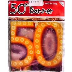 Hanging Garlands Dotted 50th Birthday Banner