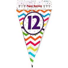 Guirnaldas Creative Party Banderines De Papel Para El 12 Cumplea One Size Negro