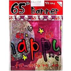 Guirnaldas Banner Cumpleaños Número 65 Estrellas Negro